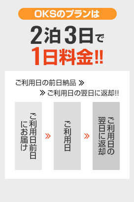 2泊3日で1日料金!!