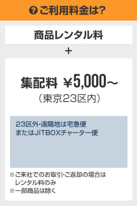 商品レンタル料+集配料￥5,000～